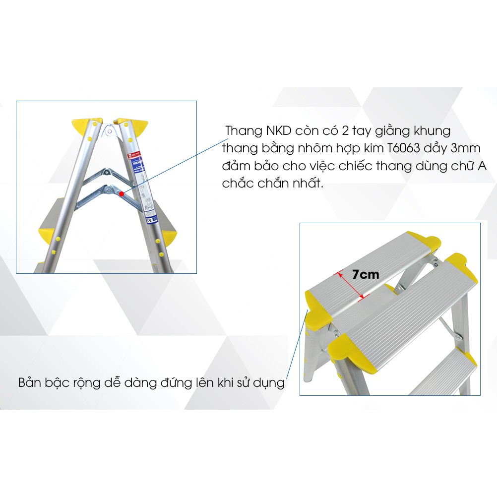 Thang nhôm gấp chữ A 1,3m NKD-05 Nikawa