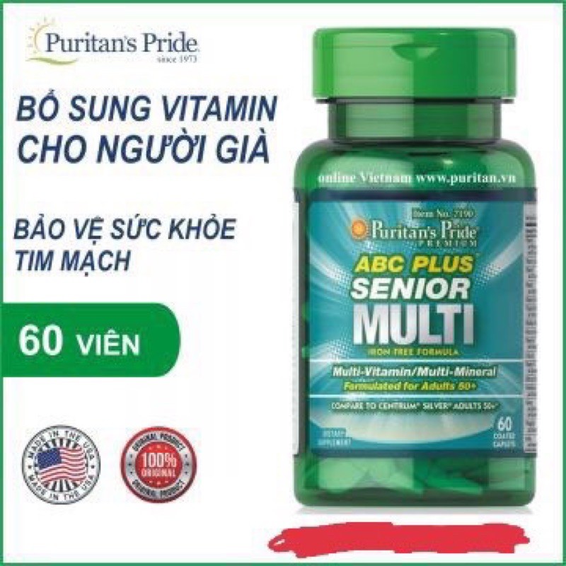 ABC senior Multi vitamin lọ 60vcủa Puritan's Pride