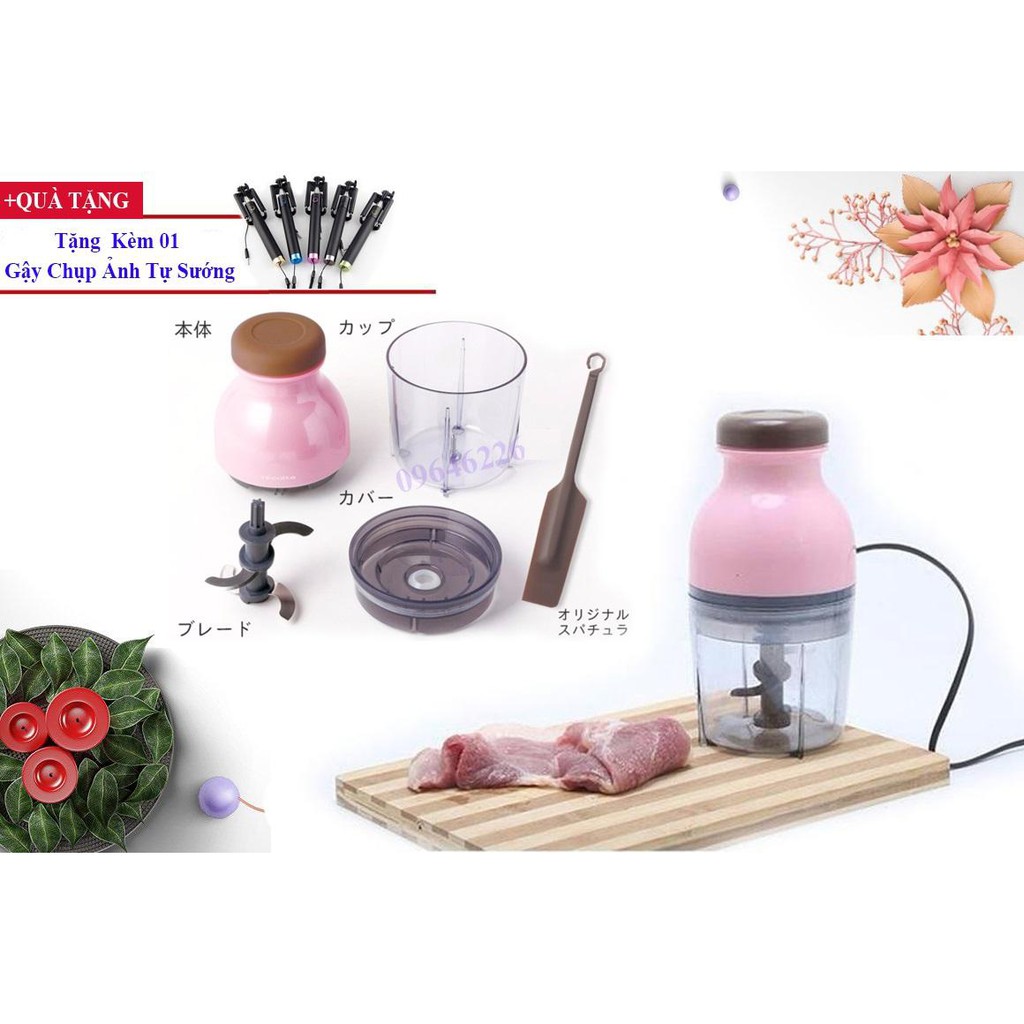 Máy xay sinh tố 2 tầng lưỡi OSAKA, Máy xay đa năng Nhật Bản ( Loại - 1 cao cấp - tặng kèm cây tự sướng )