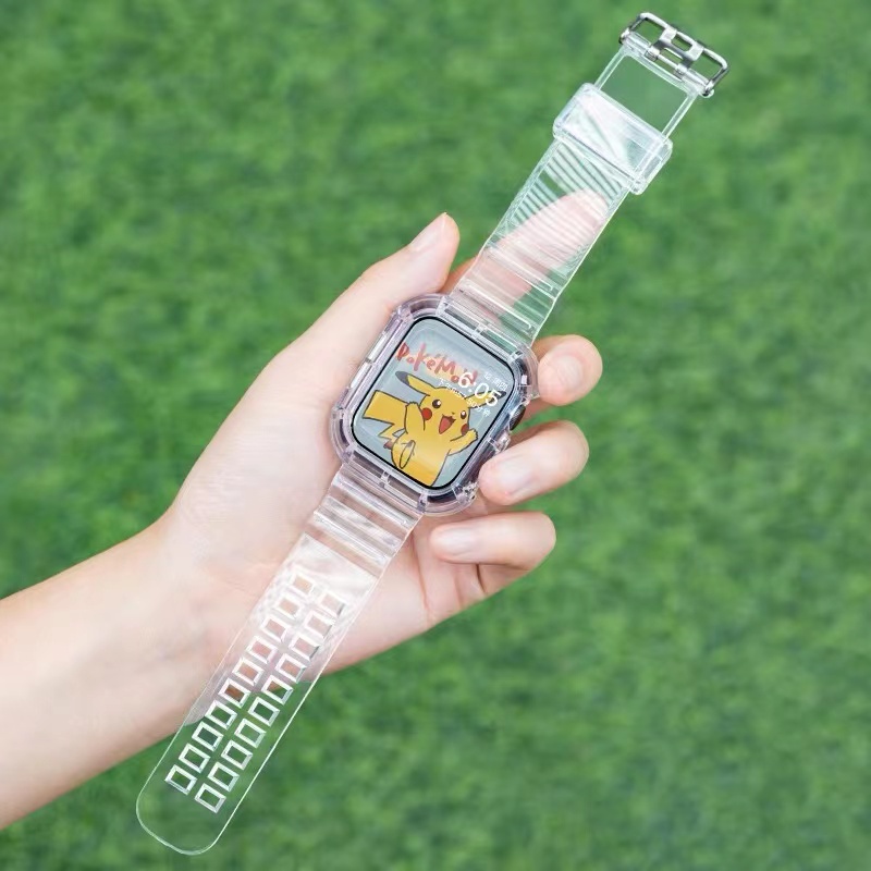 Dây đeo bằng cao su trong suốt mềm mại cho đồng hồ thông minh Apple Watch Series  SE 6 5 4 3 2 1 38/40/42/44 mm