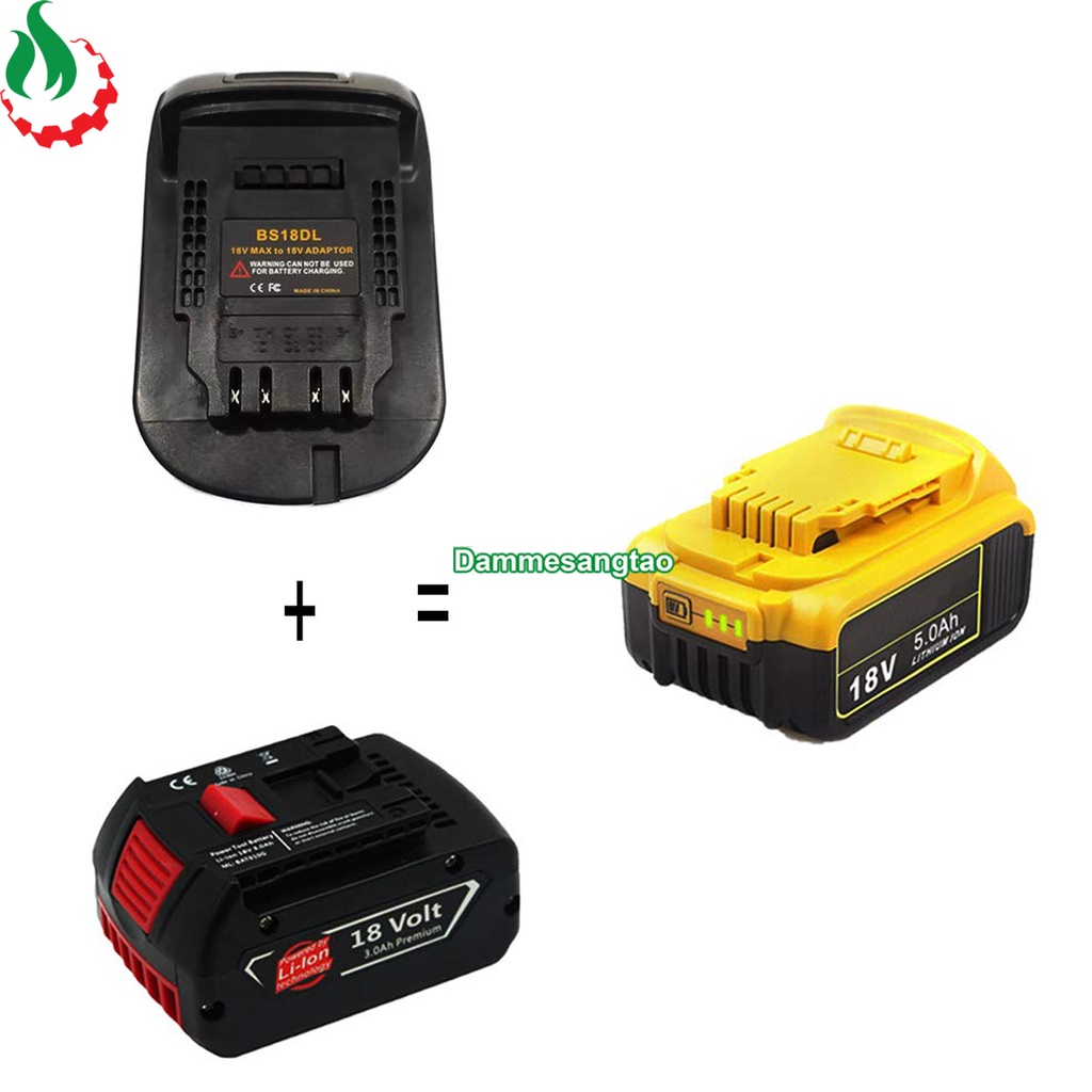 Đế chuyển Pin Bosch 18V sang máy Dewalt 18V