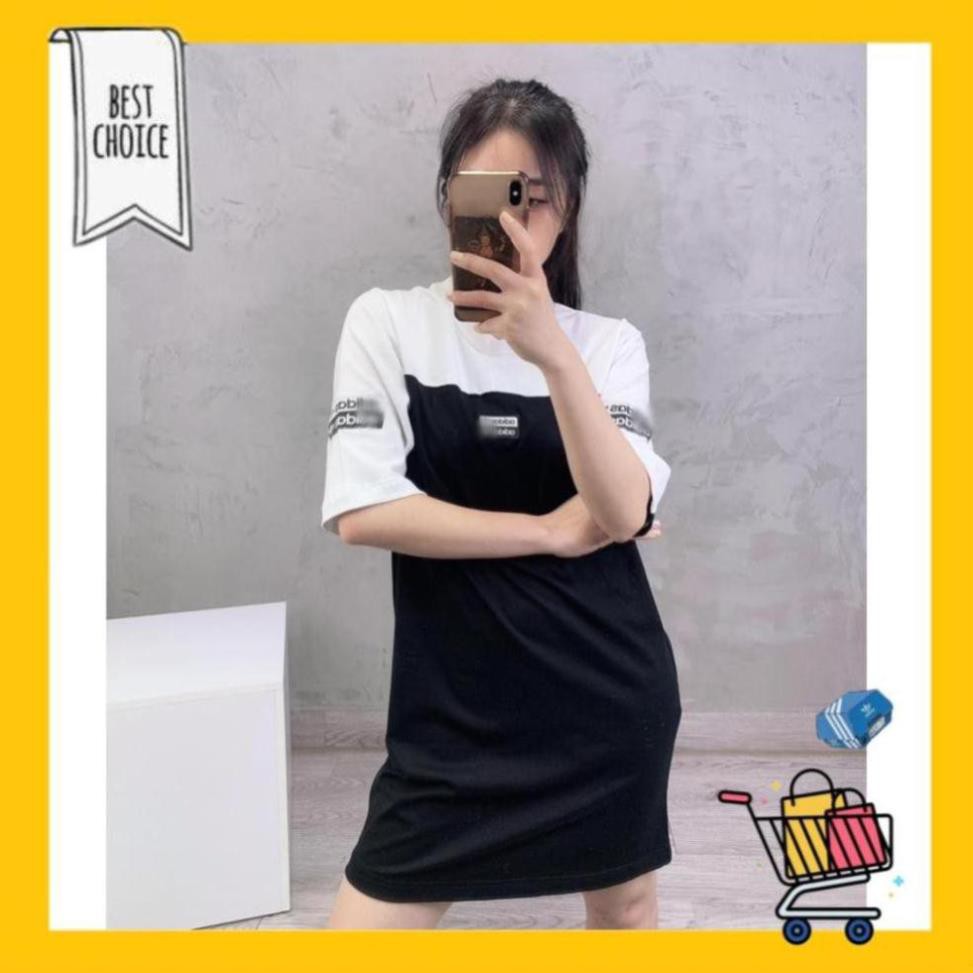Váy Thể Thao [Dress] Lin Color Block R.Y.V - Đầm Suông Đen Phối Vai Trắng [ĐỒ THỂ THAO NỮ]