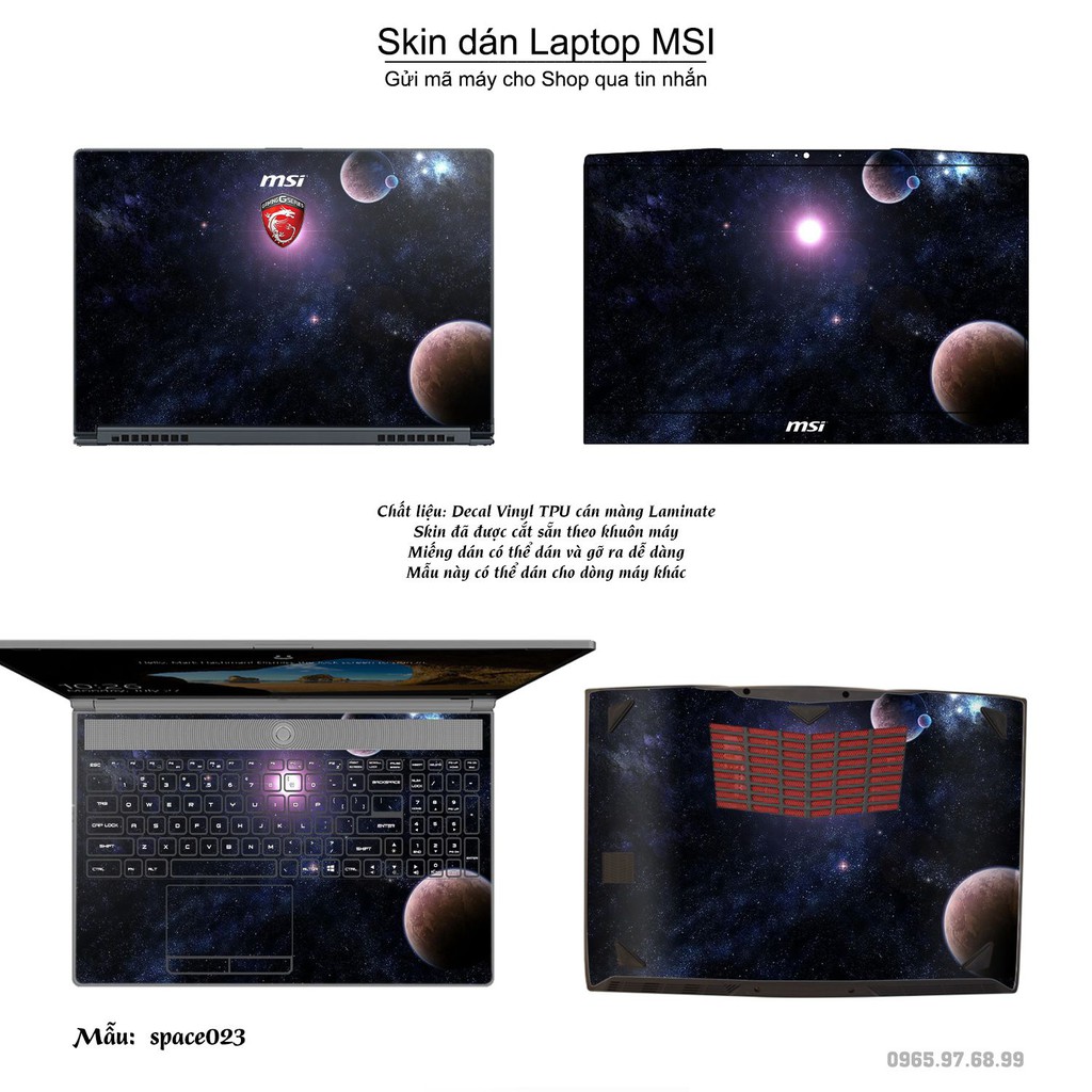 Skin dán Laptop MSI in hình không gian _nhiều mẫu 4 (inbox mã máy cho Shop)