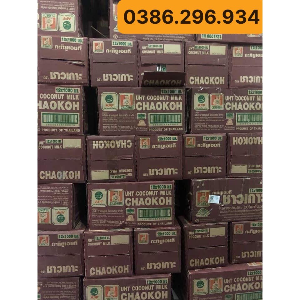 Nước Cốt Dừa Thái Lan Chaokoh Loại Hộp Giấy 1 Lít, Cốt Dừa Lon Chaokoh 400ml, Vietcoco, Thái CoConut Cream