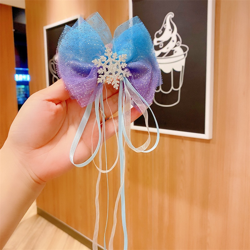 Kẹp Tóc Bé Gái Bông Tuyết, Kẹp Tóc Bé Gái Elsa Xinh Xắn Dễ Thương, Phong Cách Hàn Quốc Cho Bé