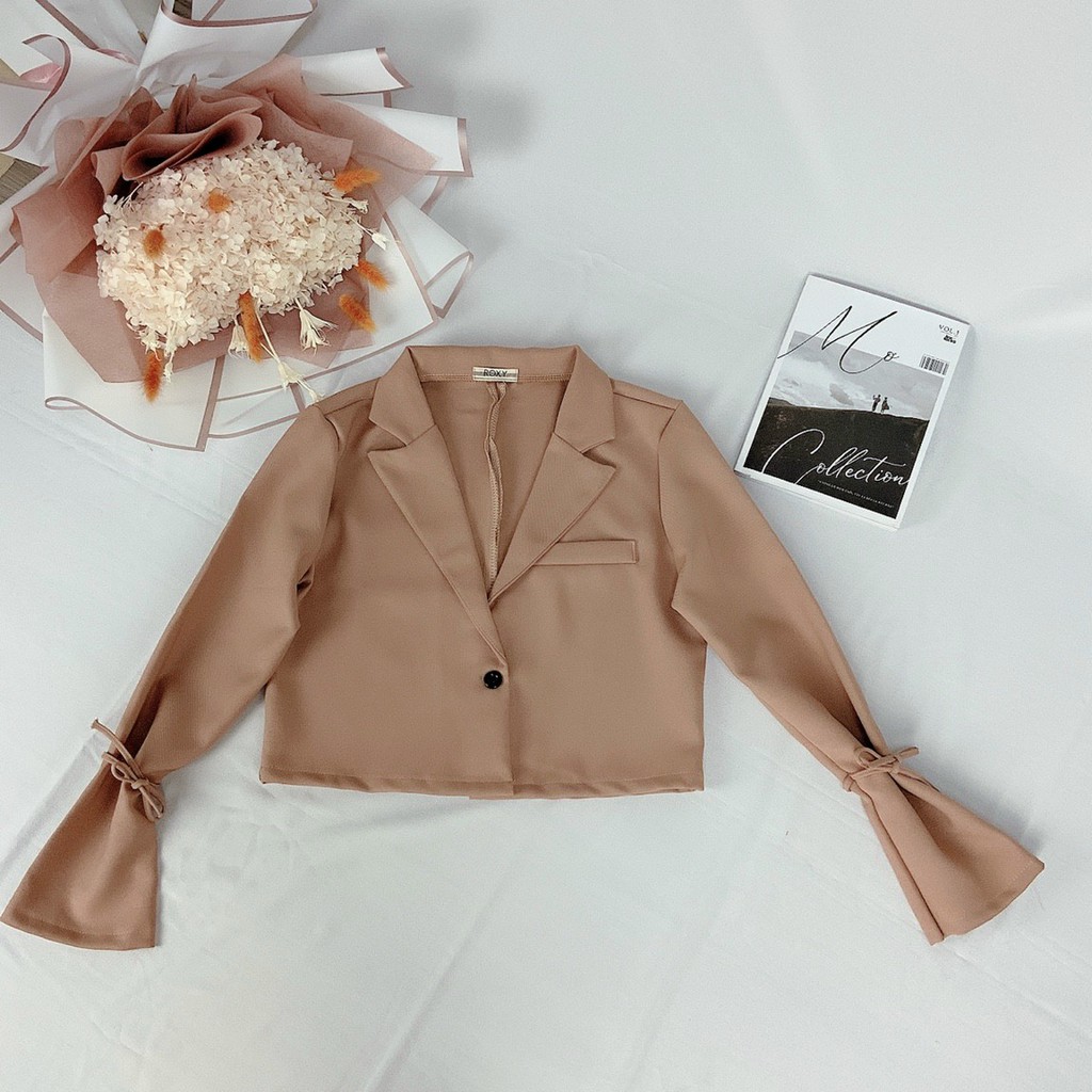 Áo Khoác nữ𝑭𝑹𝑬𝑬𝑺𝑯𝑰𝑷Kiểu Vest Tay Cột Nơ,Chất Tuyết Mưa,Aó Kiểu Hàn Quốc,LY STORE