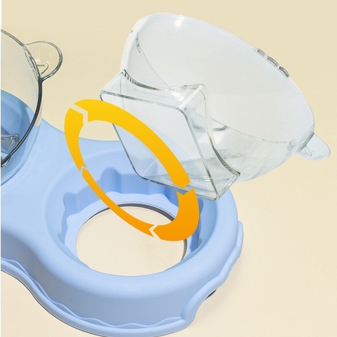 Bát dành cho thú cưng bằng nhựa dễ thương Tự động đổ nước Bảo vệ cột sống cổ tử cung Thức ăn chó mèo Hydrogen065