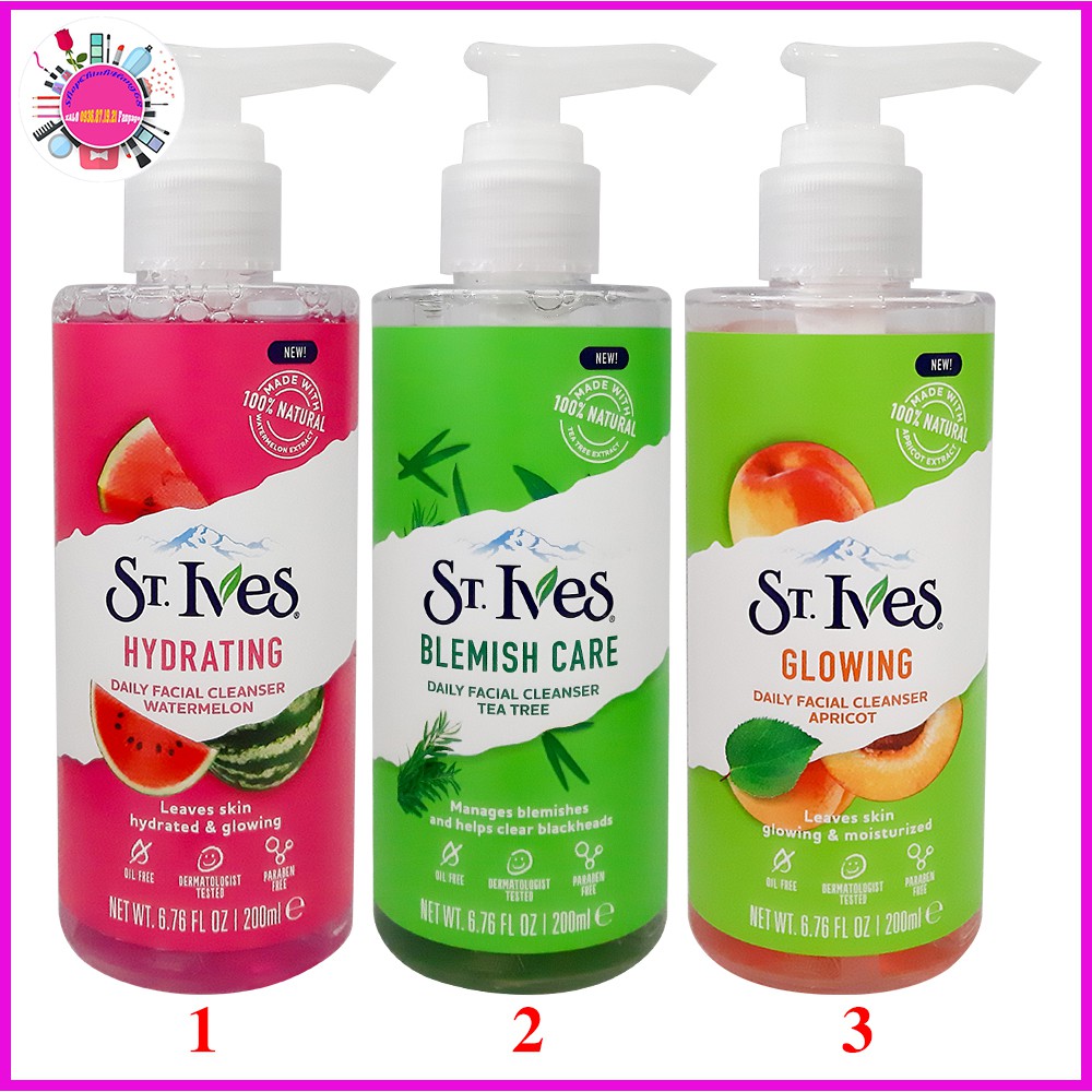 Sữa Rửa Mặt ST.IVES Dạng Gel Daily Facial Cleanser 200ml