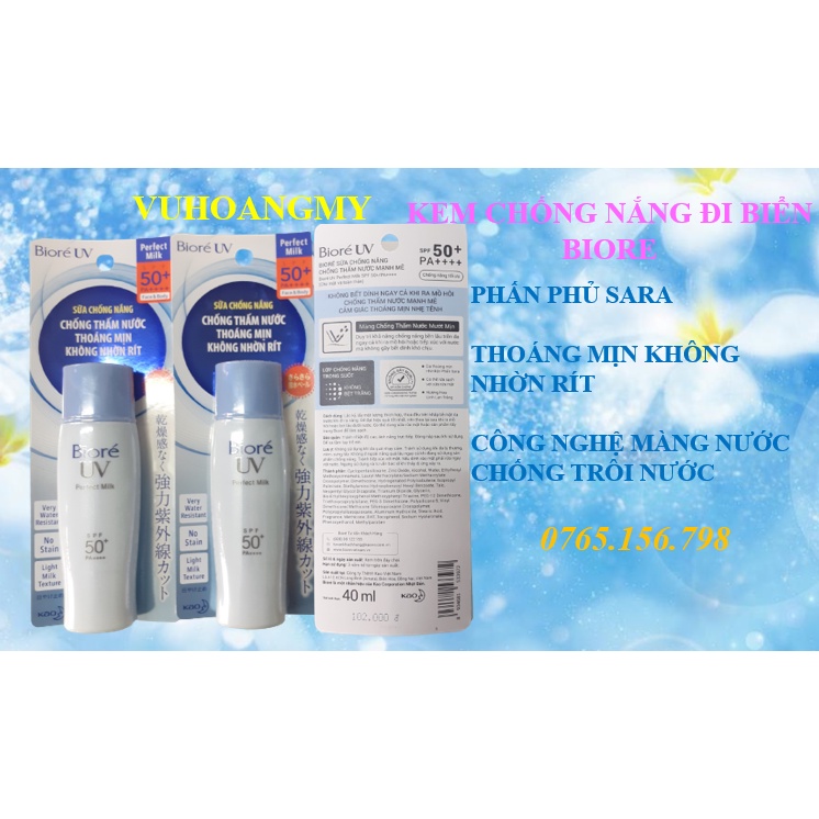 Kem chống nắng xanh đi biển biore PA++++, SPF50 | BigBuy360 - bigbuy360.vn