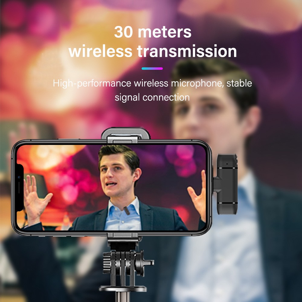 Micro Lavalier Không Dây Hỗ Trợ Phát Sóng Trực Tiếp Cho iPhone 13 12 11 Pro XR X XS Max 10 7 8 Plus iPad
