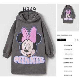 Vb277 - váy nỉ hoodie mũ bé gái màu xám mickey minnie
