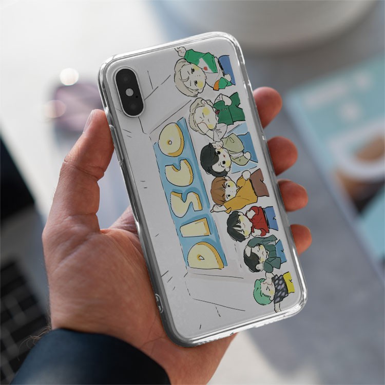 Ốp điện thoại iphone silicon IDOL KPOP BTS disco chibi  cho Iphone 5 6 7 8 Plus 11 12 Pro Max X Xr BLUBTS0393