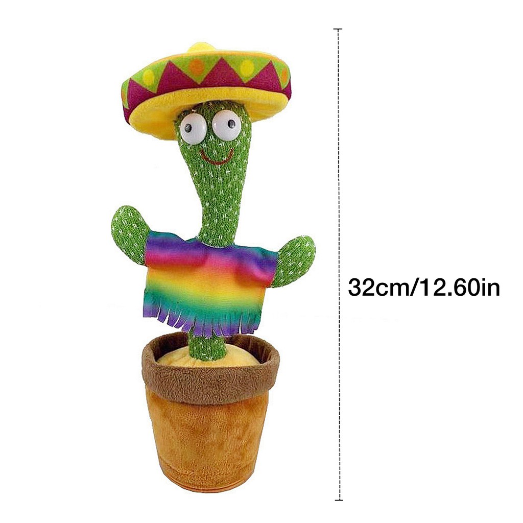 Giá thấp nhấtↂNew Cactus Plush Đồ chơi sang trọng Điện tử Khiêu vũ Xương rồng 3 bài hát tiếng Anh và nhảy múa Quà tặng t