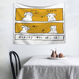 [HÀNG SẴN] Thảm treo tường hình con chó IT'S OK độc lạ trang trí phòng ngủ phòng khách siêu xinh