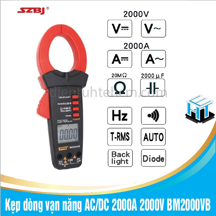 Kẹp dòng vạn năng AC/DC 2000A 2000V BM2000VB chất lượng BẢO HÀNH 12 THÁNG