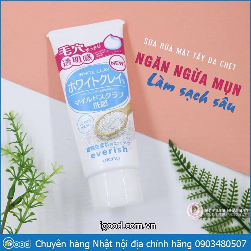Sữa Rửa Mặt Tẩy Tế Bào Chết Utena Everish Nhật Bản 135g