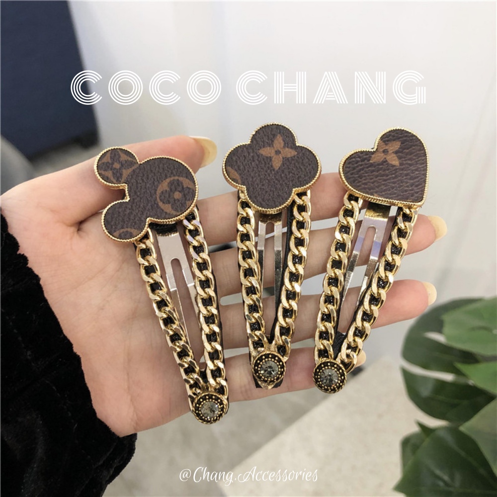 Kẹp tóc kim loại da tổng hợp cao cấp 3 kiểu dáng phong cách hàn quốc cocochang