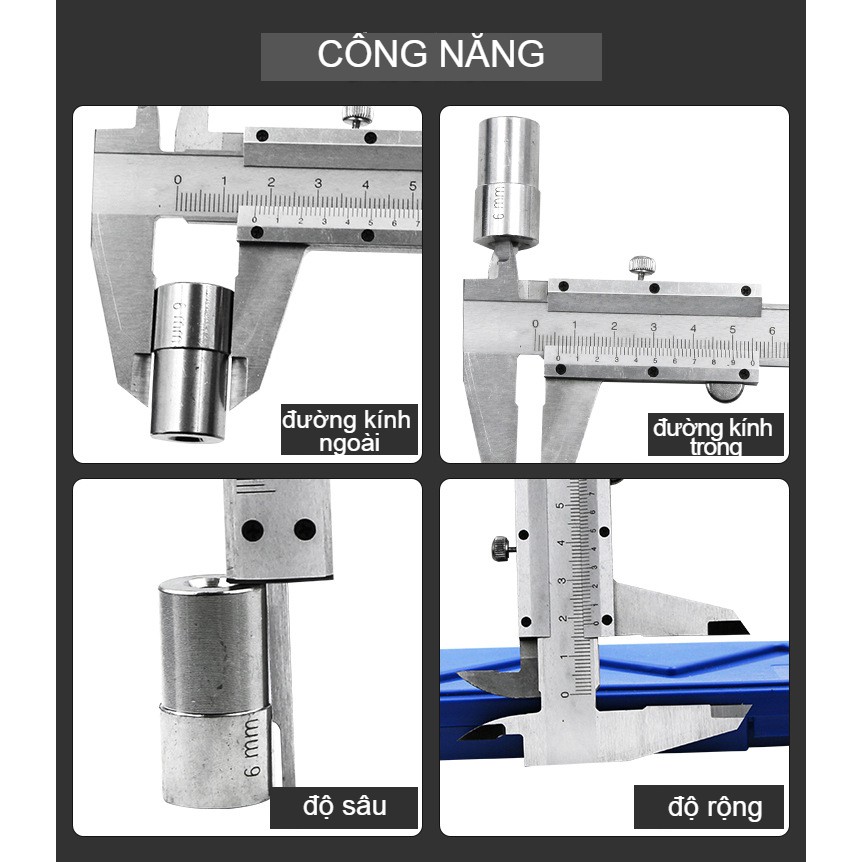 Thước kẹp cơ khí bằng thép cao cấp 150mm