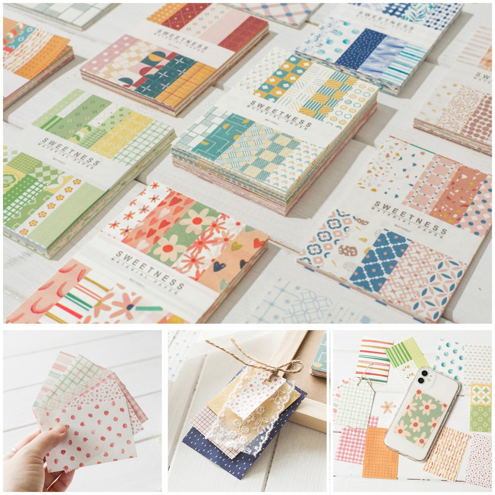 Set 50 Tấm Thiệp Họa Tiết Hình Học Nhiều Màu Sắc