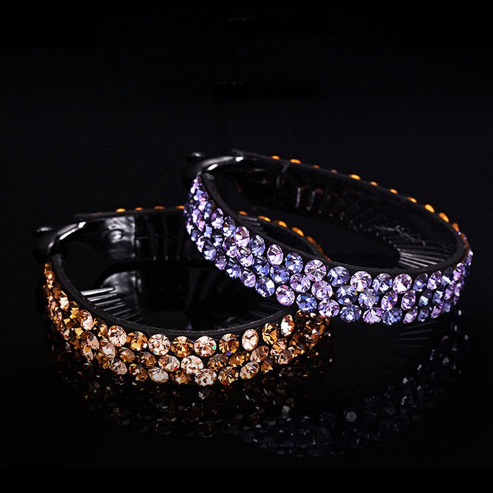 Dụng cụ kẹp tóc búi tóc kiểu càng cua đính đá kim loại nhân tạo thời trang