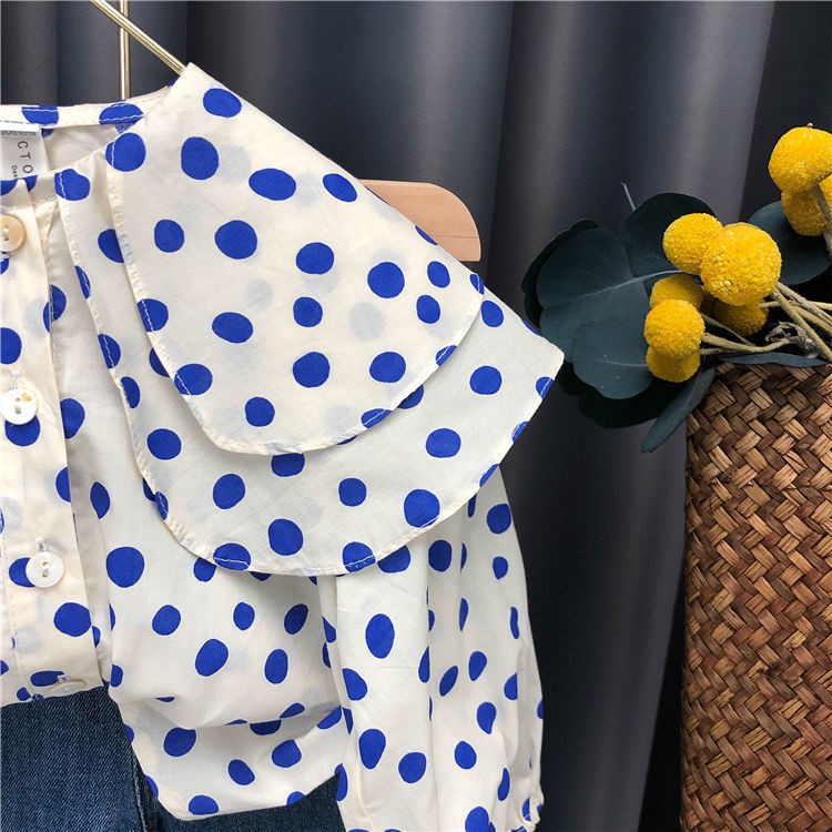Set áo tay dài + quần jean ống rộng thời trang mùa thu 2020 đáng yêu dành cho bé
