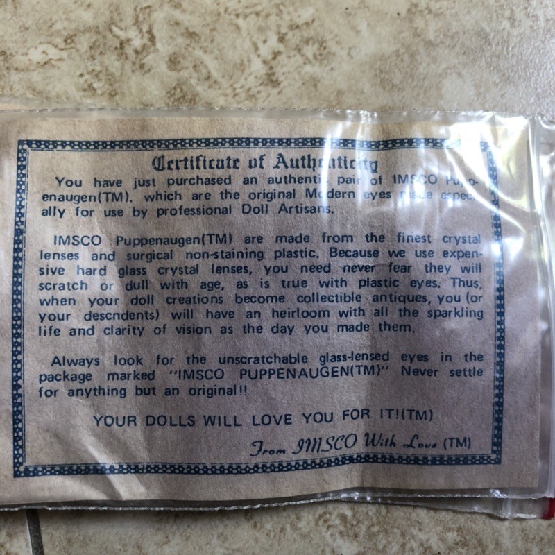 M1D- Mắt giả nhựa Acrylic 8mm cho búp bê