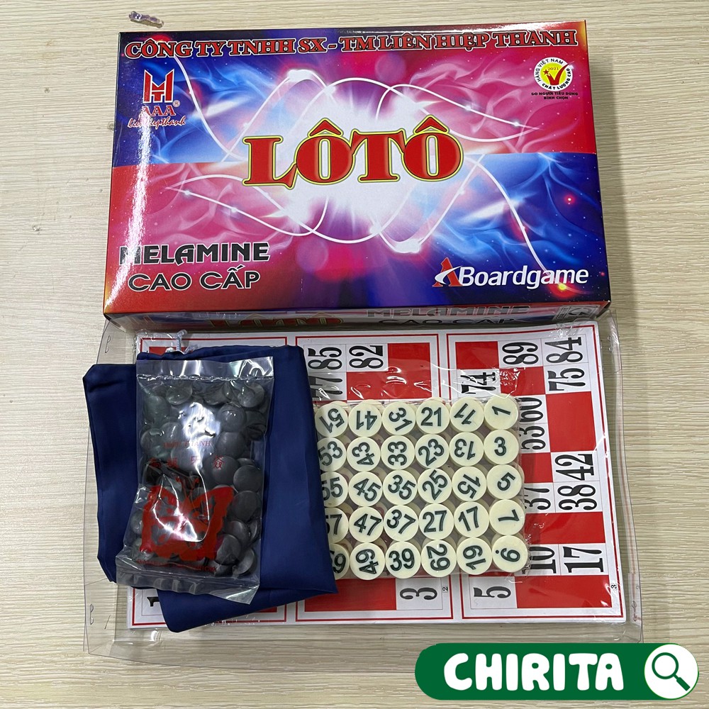 Đồ Chơi Giải Trí - Bộ Cờ Lô Tô Liên Hiệp Thành (90 Số) Giấy Và Melamine Cao Cấp, Boardgame, Đồ Chơi Gia Đình CHIRITA