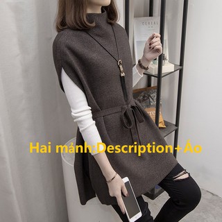 Đầm Len Cổ Lọ Không Tay Xẻ Tà Thời Trang Nữ