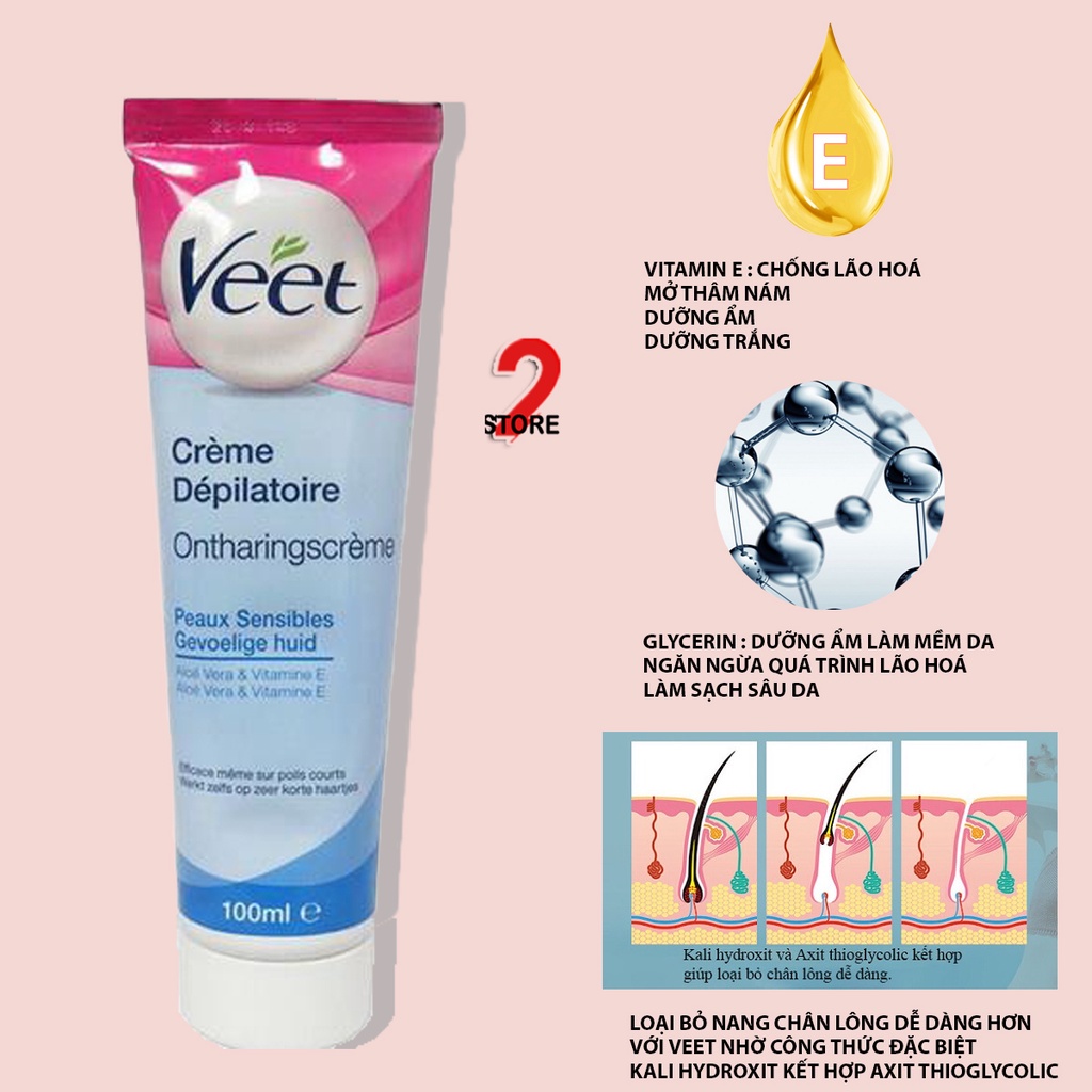 Kem Tẩy Lông Veet Pháp 100ml⚡️Tẩy lông tay, tẩy lông chân, tẩy lông nách hiệu quả _Thành phần tự nhiên cho da nhạy cảm | WebRaoVat - webraovat.net.vn