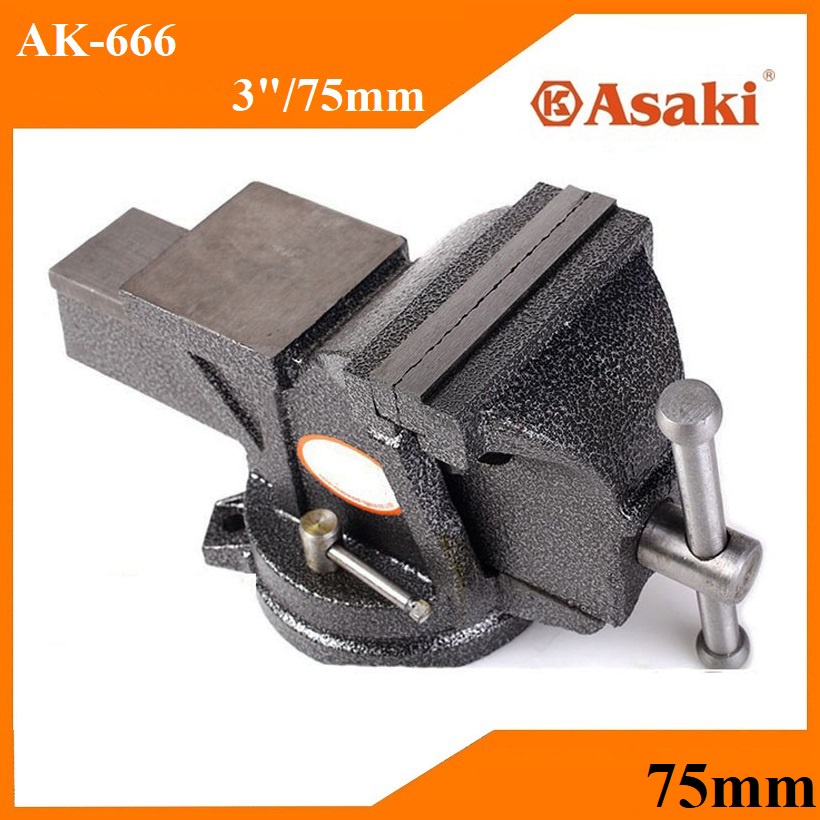 Ê tô bàn nguội 75mm/3" xoay 360 độ Asaki AK-666, E tô chất lượng cao giá tốt, shop uy tín