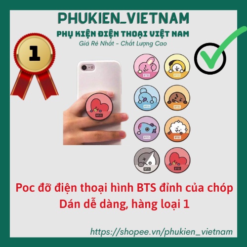 Poc đỡ điện thoại hình BTS đỉnh của chóp