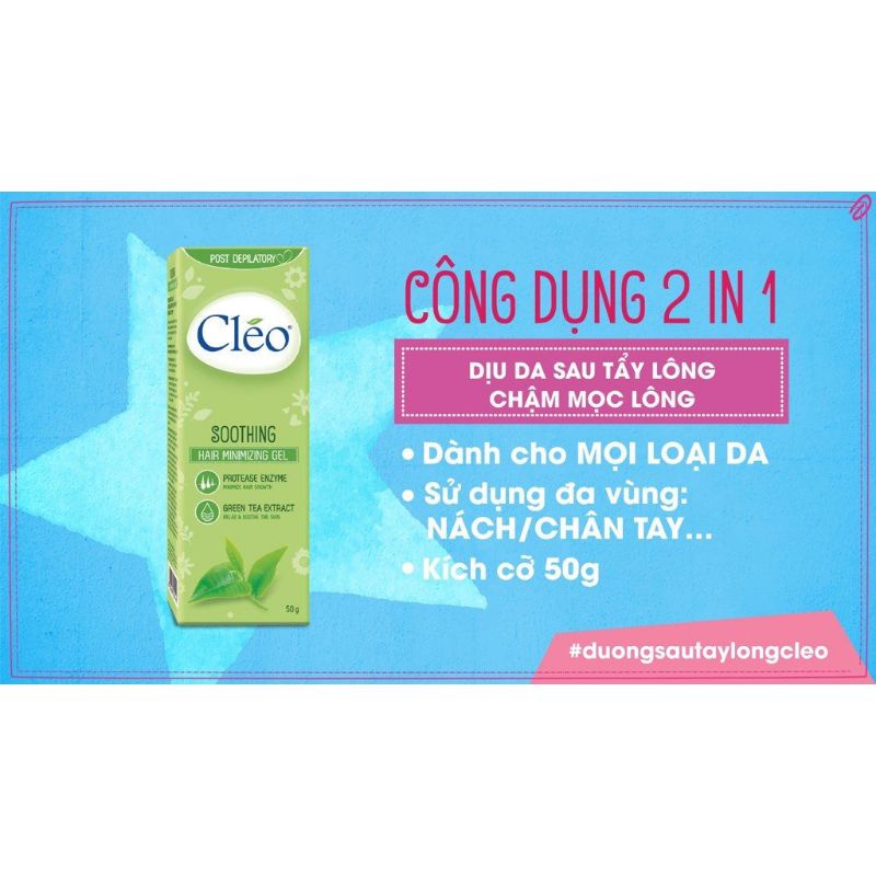 Gel làm dịu da chậm mọc lông Cleo 50g