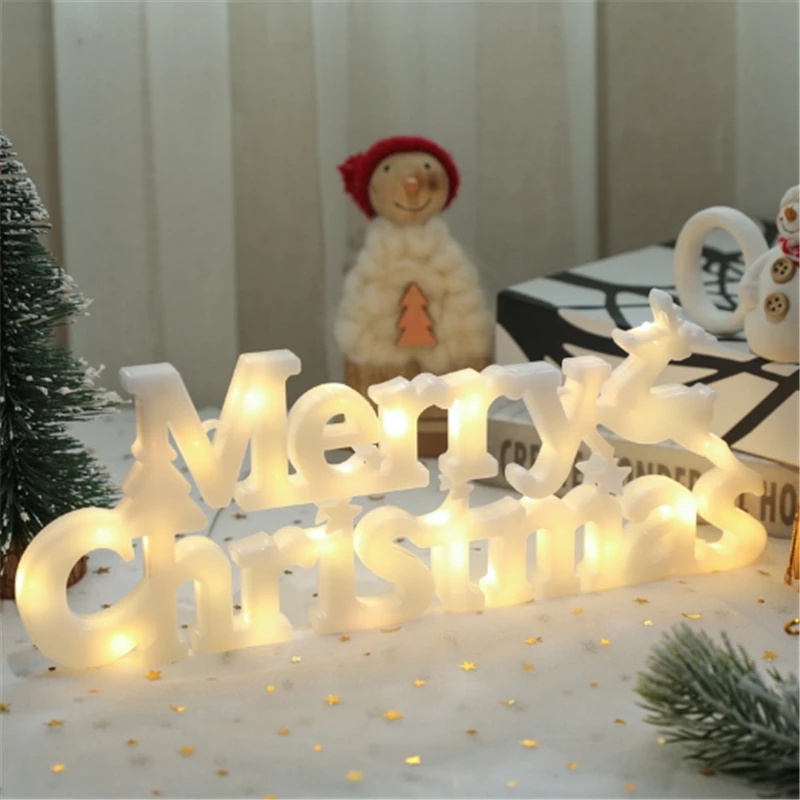 Đèn LED Hình Chữ Merry Christmas Trang Trí Giáng Sinh