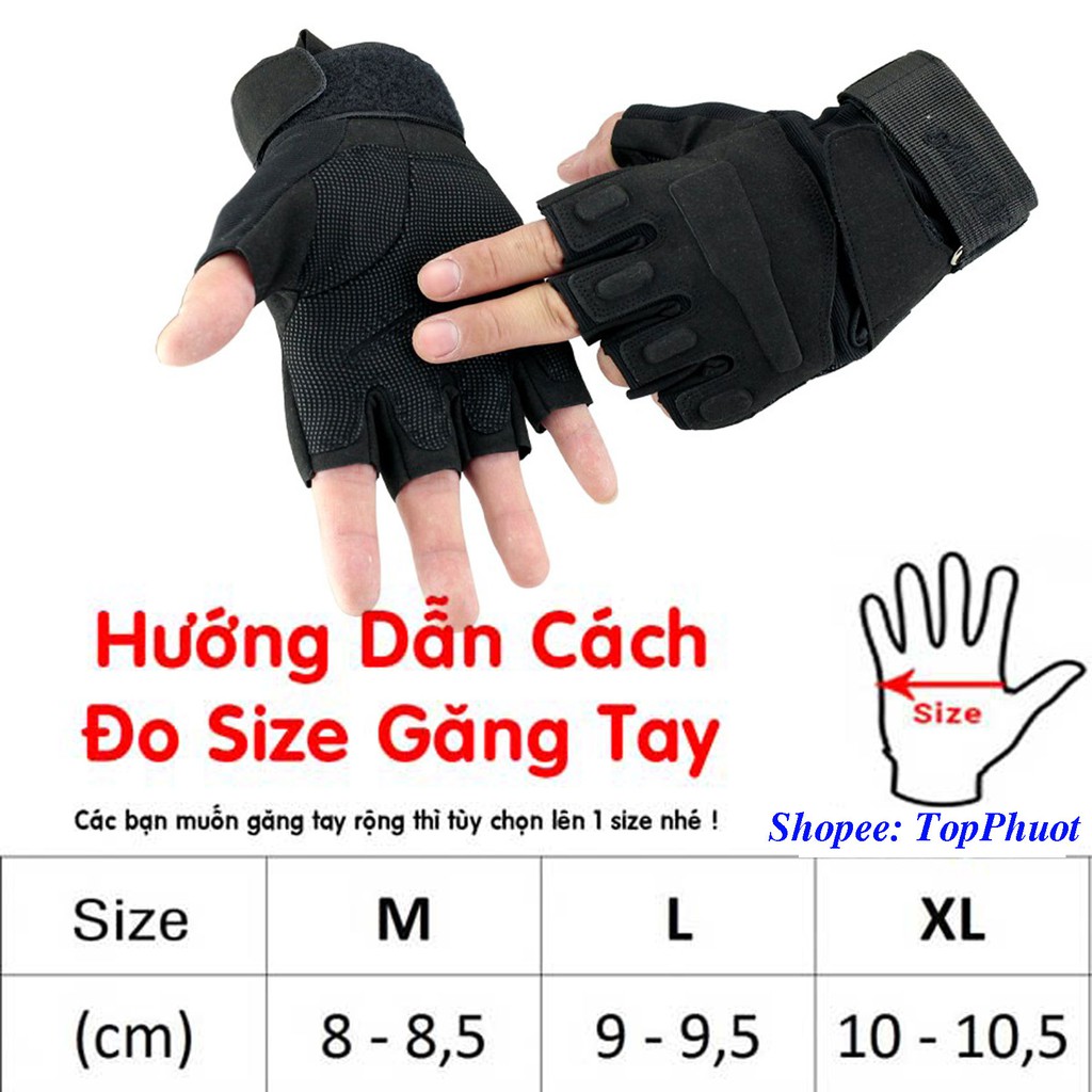 Găng tay xe máy hở ngón chống nắng bảo hộ cao cấp loại 1 Black Hawk