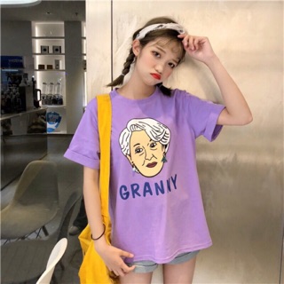 Áo Thun Tay Lỡ Nữ Freesize 80 kg ULZZANG Hàn Quốc loại tốt Granny