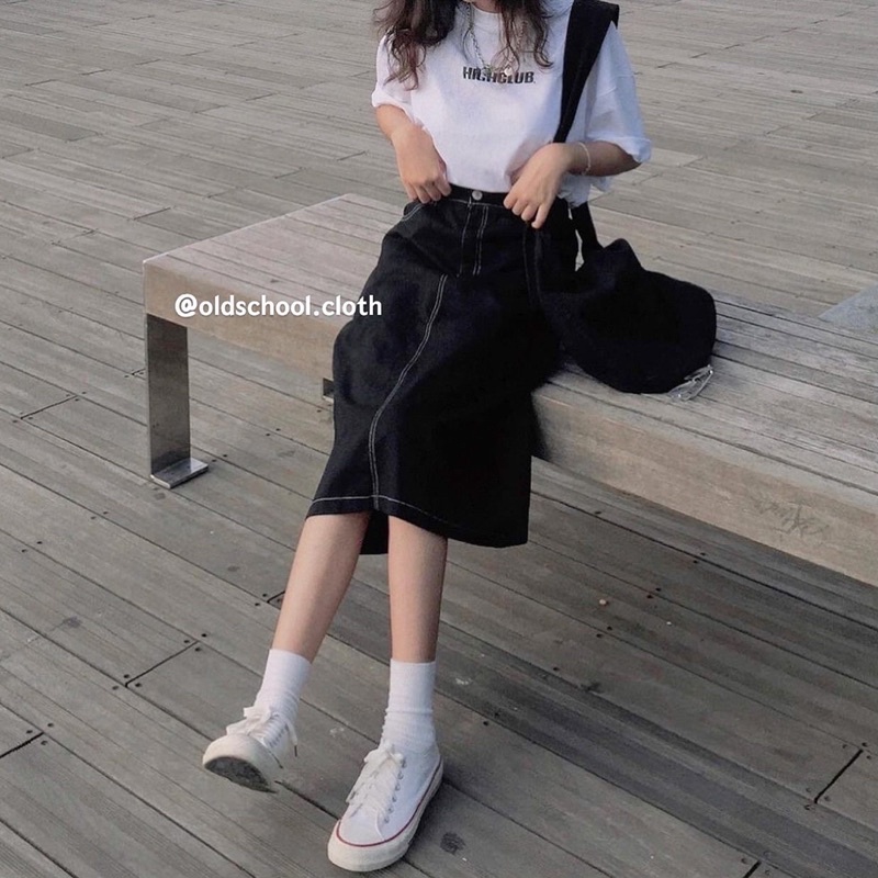 [SALE] CHÂN VÁY BÒ ULZZANG CẠP CHUN (ảnh thật/video)