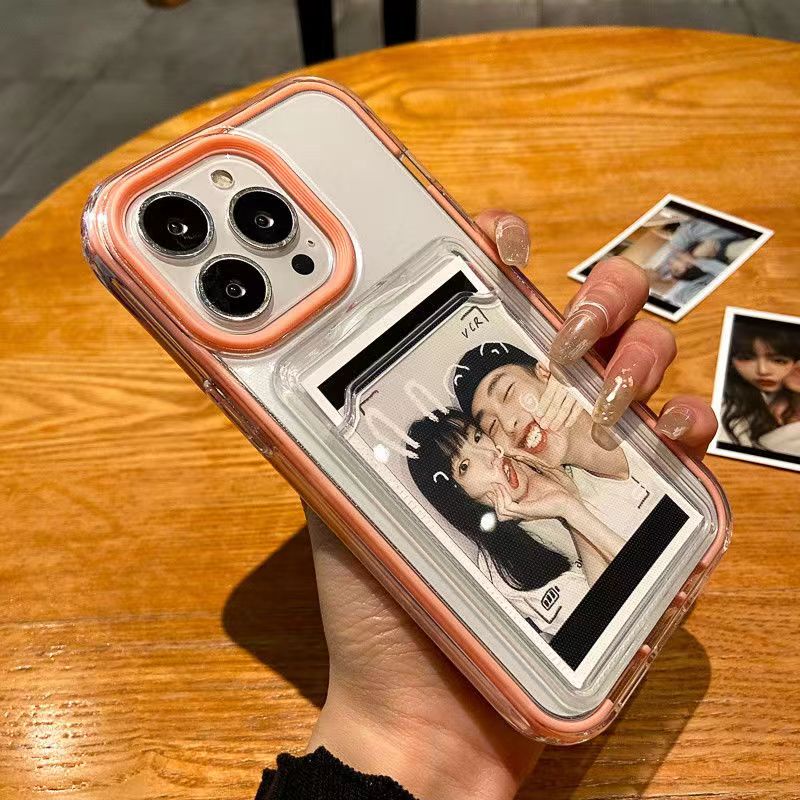 Ốp Điện Thoại TPU Mềm Kèm Ngăn Đựng Thẻ 3 Trong 1 Cho IPhone 14 Pro max 13 12 11 Pro Max Xr 8 7 Plus