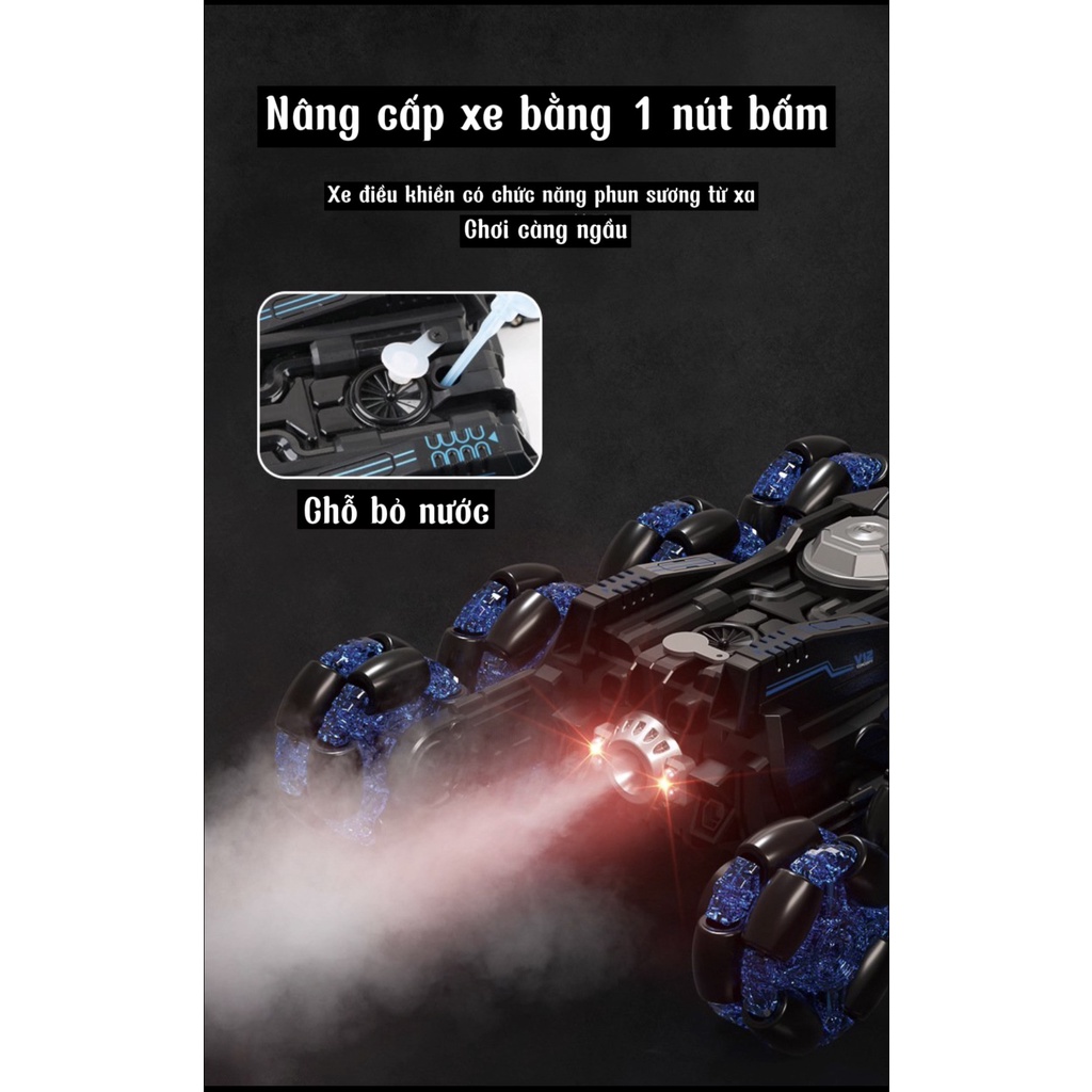 Xe Ô Tô 8 Bánh Điều Khiển Từ Xa, Cảm Biến, Biến Dạng Bánh Vượt Địa Hình