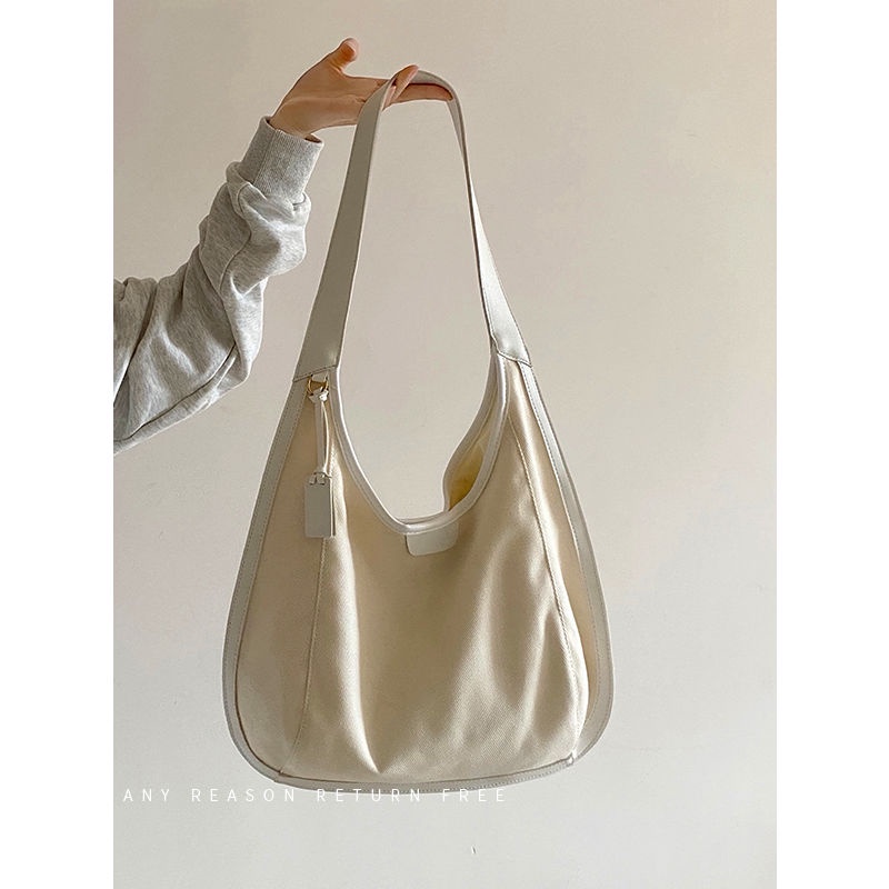 Túi Xách canvas Sức Chứa Lớn Thiết Kế Đơn Giản Thời Trang Theo Phong Cách Hàn Quốc