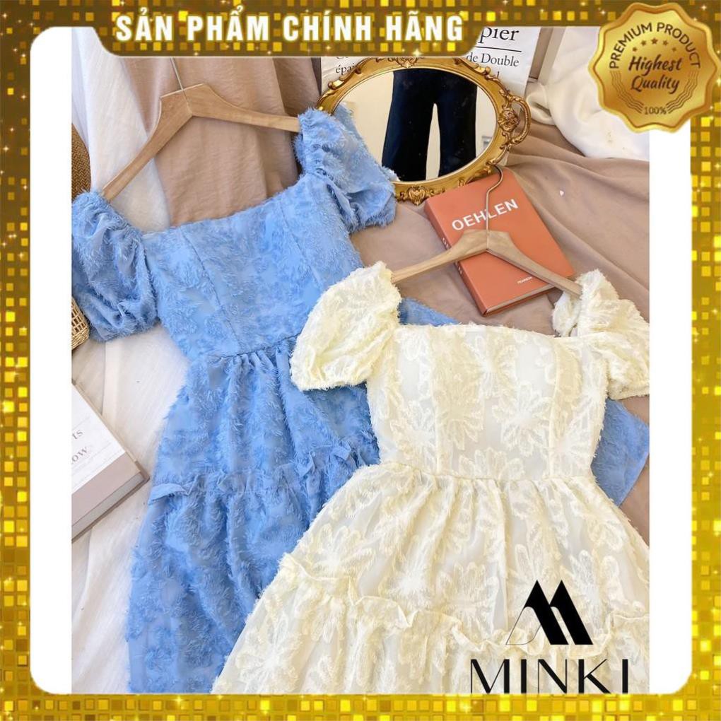 [MÃ XIA FREEHIP] VÁY ĐẸP HÈ 2021 - VÁY CỔ VUÔNG HỞ LƯNG - COTTON VỎ LÔNG VŨ - MÀU XANH -[THIẾT KẾ] | BigBuy360 - bigbuy360.vn
