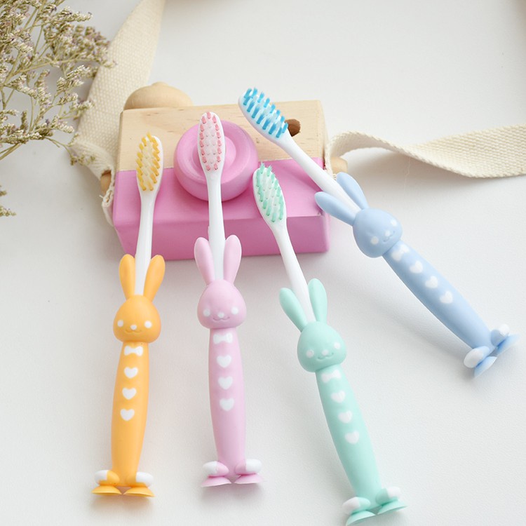 Set 4 Bàn Chải Đánh Răng Trẻ Em Hình Thú Siêu Dễ Thương Hàng Xuất Nhật