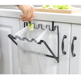 Giá treo túi đựng rác đa năng gấp gọn, kệ KIM LOẠI treo túi rác gắn cửa tủ thông minh