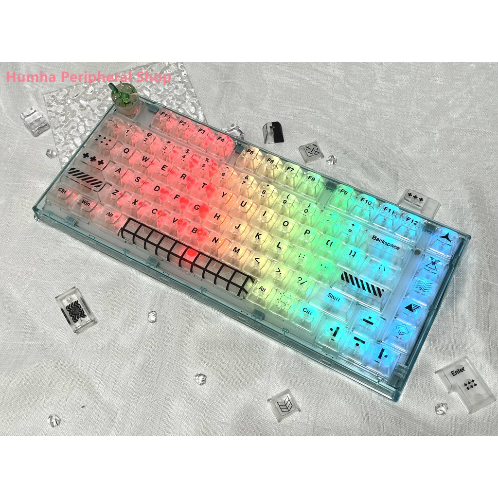 Bàn Phím Cơ Humha 142 Phím Chất Liệu PC Nhuộm Màu KCA profile Trong Suốt