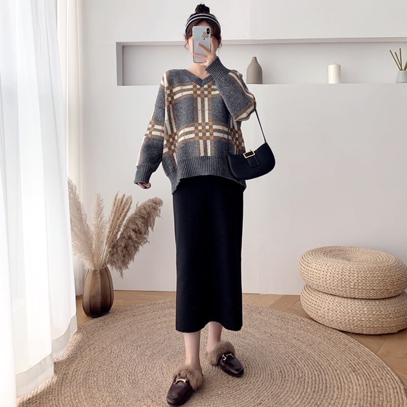 Chân Váy Ngắn Ôm Eo Thời Trang Thu Đông Cho Phụ Nữ Mang Thai