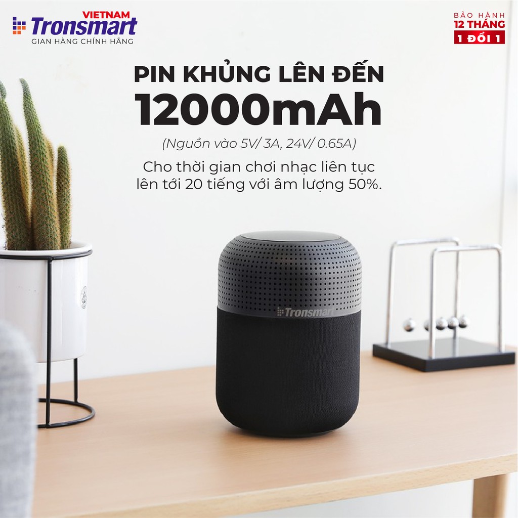 Loa Bluetooth 5.0 Tronsmart Element T6 Max TM-365144 - Công suất 60W Hỗ trợ TWS và NFC ghép đôi 2 loa - Hàng chính hãng