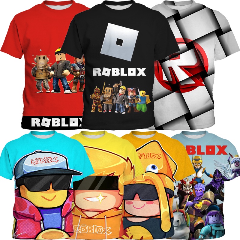 Áo Thun Tay Ngắn In Hoạt Hình ROBLOX Dễ Thương Cho Bé Trai Từ 3-13 Tuổi