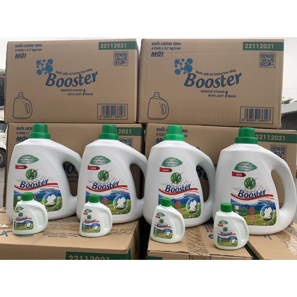 COMBO 4 can Nước Giặt Xả BOOSTER 3,7kg hàng New Hưng Hoa Thiên Nhiên