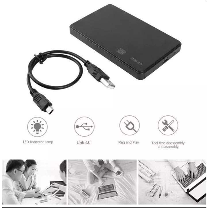 Hộp đựng ổ cứng USB 2.0/3.0 2.5 inch SATA HDD SSD  HDD BOX