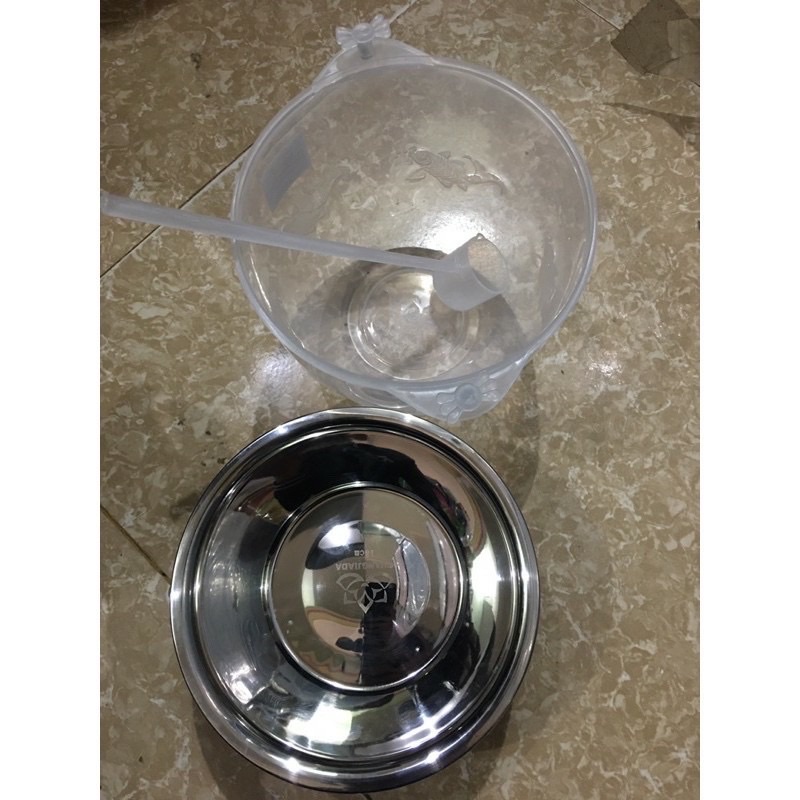 Bát Đựng Rượu Ướp Lạnh Inox và Dụng Cụ Ướp Lạnh Trái Cây Tặng Kèm Muỗng Múc Rượu