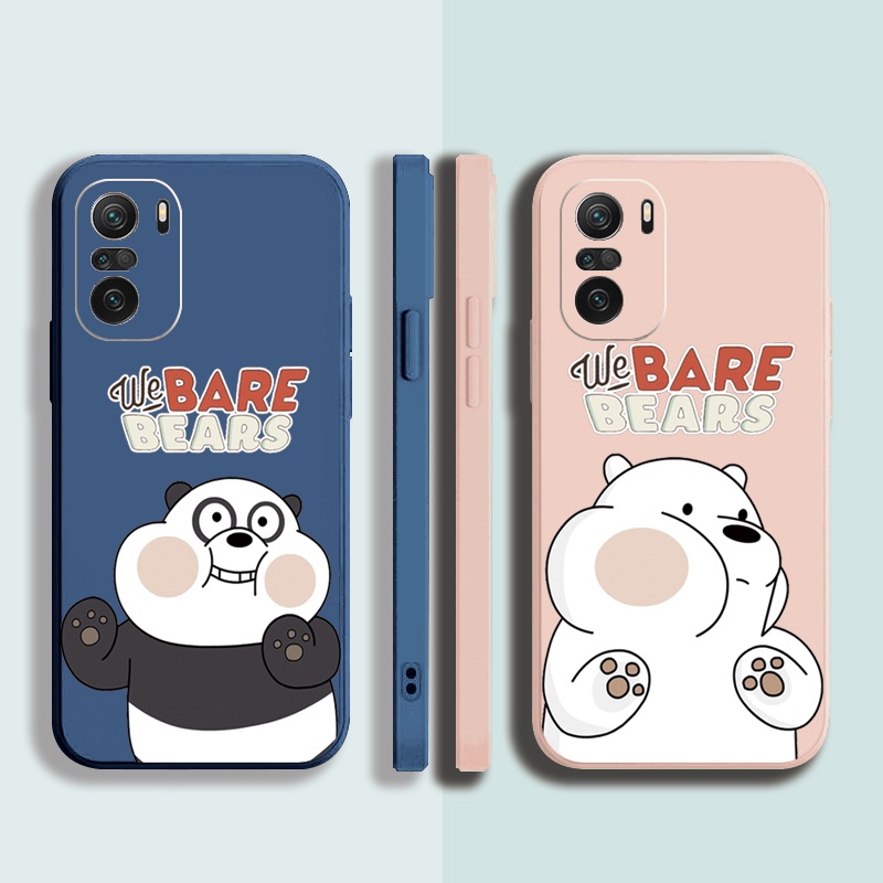 Ốp Điện Thoại Góc Vuông In Hình We Bare Bears Cho Xiaomi Redmi Note 10 Pro 9S 9A POCO X3 NFC M3 Pro 5G